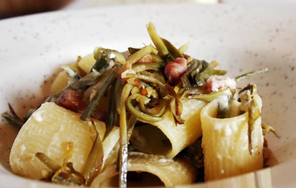 carbonara carciofi pancetta e zafferano